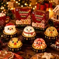 Festliches Weihnachts-Knautschspielzeug in Baozi-Form zum Stressabbau und zur Deko - Weihnachtsserie 5-teiliges Squishy-Set Geschenkbox