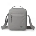 Grey oxford cloth men's crossbody shoulder bag, casual multi-pocket commuter handbag. - Light Gray