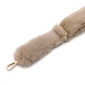 Correa de hombro de peluche suave de repuesto para bolsos, correa ajustable de pelo sintético caqui. - Caqui