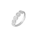 Macro view of a 925 sterling silver adjustable ring featuring traditional coin patterns. - Antique Coin Linked Design (J0212)