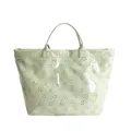 Sac cabas en PVC vert clair avec découpes florales et poignées - Vert clair