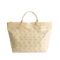 Grand sac cabas en PVC imperméable jaune clair avec motif floral découpé au laser - Jaune