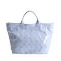 Sac cabas en PVC bleu clair avec motif floral découpé au laser, grande capacité - Bleu clair