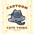 Joli patch brodé animal de dessin animé DIY accessoire de vêtement style coréen autocollant. - Vue de dos chat bleu