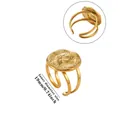 Detailed view of vintage gold coin ring with inner diameter measurement of 19mm. - 1973 Coin Double Band Style (G620Z6512)