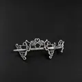 Vintage Viking Celtic sword hair slide with antique silver metal knotwork patterns - Antique Silver Hollow Heart Celtic Knot Hair Stick (8#)