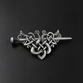 Vintage Wikinger Haarnadel mit keltischem Knoten aus Metall in Antik-Silber-Optik - Antik-Silber Symmetrischer Keltischer Knoten Haarstab (7#)