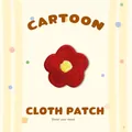 Süßer roter Blumen Stickerei Stoffaufnäher DIY Cartoon dekoratives Abzeichen für Kleidung - Rote Blume