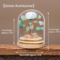 Handgemaakte natuurlijke groene aventurijn kristallen geldboom in glazen stolp - Aventurijn (Wensfles)