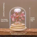 Handgemaakte mini aardbeienkwarts kristal geluksboom in glazen koepel decoratie 7cm - Aardbeienkwarts (Wensfles)