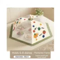 Large 80cm foldable mesh food cover for table, protecting 6-8 dishes from insects - Cartoon Fruit & Veggie / Large (Diagonal 80cm)