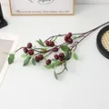Artificial pomegranate branch foam fruit home decor fake plant floral arrangement ornament SKU - Burgundy 15-Head Small Pumpkin