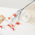 Künstliche herbstliche Blätter Zweig Detail, orange rote Deko für Blumenarrangements und Heim. - Verwelkter Zweig Ahornblatt - Groß