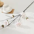 Kunstblumen Zweig Hochzeit Heimdekoration weiße rosa künstliche Blumen Stiel Detailansicht - Verwelkter Zweig Alocasia - Weiß