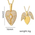 Collana con ciondolo a cuore apribile in acciaio al titanio oro, 22mm x 16mm, 6g - Solo Ciondolo (Senza Catena) (339) / Oro