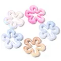 Dettaglio perline di fiori a cinque petali vuote sfumate acriliche, accessori colorati DIY. - 32X34.5mm (Foro 2.4mm) / Sfumatura di Colori Misti Casuali