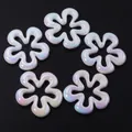 Perline di fiori vuote sfumate in acrilico per gioielli fatti a mano materiale per catena di telefono - 32X34.5mm (Foro 2.4mm) / Bianco Sfumato