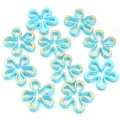 Perle acriliche blu oro fiore cinque petali cave accessori gioielli fai da te. - Blu e Oro