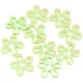 Perline di fiori a cinque petali in acrilico per gioielli fai da te e catene per cellulari. - Verde & Oro