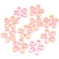 Perline pendenti con fiori cavi in acrilico rosa dorato per gioielli fatti a mano fai da te - Bordo Oro Rosa