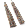Decorative colorful textile tassel pendant for curtain, home decoration and craft hanging use. - Woven Tassel Pendant (F7128) / 2 Pcs/Set / Rainbow