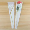 Single rose flower packaging bag OPP plastic rose bouquet wrapping sleeves for Valentine's Day. - Girlish Style / 50 Pieces/Pack / White