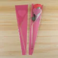 Single rose flower packaging bag OPP plastic clear bouquet wrapping bag for Valentine gift - Girlish Style / 50 Pieces/Pack / Barbie Pink