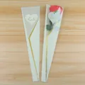 Single rose flower packaging bag, OPP plastic transparent bouquet wrapping bag for Valentine - Girlish Style / 50 Pieces/Pack / Off White