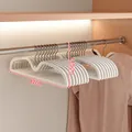 Durable creamy white non-slip clothes hangers with shoulder protection 42cm width - Non-Slip Trace-Free Short Neck Style / Brilliant White
