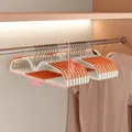 Non-slip seamless plastic hangers in white and orange, 42cm width, pack of multiple - Non-Slip Trace-Free Short Neck Style / Monsoon Orange