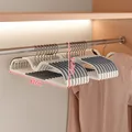 42cm non-slip beige clothes hangers with anti-shoulder bump design - Non-Slip Trace-Free Short Neck Style / Quiet Grey