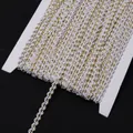 Two-color metallic rickrack wave lace trim ribbon for sewing, crafts, and apparel decor. - 0.5cm Wide 25 Yards/Pack / Gold & White