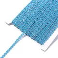 Two-color metallic wave lace trim ribbon, blue and silver braided sewing craft material. - 0.5cm Wide 25 Yards/Pack / Lake Blue Silver