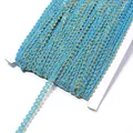 Blue and gold metallic braid trim rickrack wave ribbon for sewing, clothing, and crafts decor. - 0.5cm Wide 25 Yards/Pack / Lake Blue Gold
