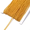 Gold metallic ric rac trim wavy lace ribbon for sewing garments curtains crafts DIY accessories - 0.5cm Wide 25 Yards/Pack / Deep Gold