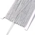 Silver metallic wave ric rac trim ribbon, perfect for sewing, garment and craft DIY projects. - 0.5cm Wide 25 Yards/Pack / Full Silver