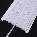 White wave braid trim detail shot, decorative ribbon card for sewing crafts and apparel accents. - 0.5cm Wide 25 Yards/Pack / All White