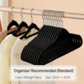 Black flocked clothes hangers non slip velvet suit hangers for kids apparel storage organize - Regular Fit / Black