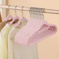 Pink children flocked clothes hangers, non-slip velvet baby garment hangers, pack of clothes rack. - Regular Fit / Pink