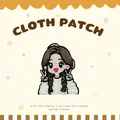 Cute cartoon girl embroidery patch diy iron on badge decorative accessory for clothes - Peace Sign Girl / 42x35mm