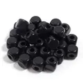 Cuentas de cubo acrílico negro agujero grande cuentas cuadradas DIY fabricación de joyas pulsera - 30 Piezas (DE 12mm Agujero 4.8mm) / Negro