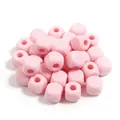 Cuentas cuadradas de acrilico rosa con grandes agujeros para pulseras hechas a mano. - 30 Piezas (DE 12mm Agujero 4.8mm) / Rosa
