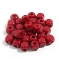 Vista detallada de cuentas cuadradas de acrílico rojo sólido para joyería artesanal. - 30 Piezas (DE 12mm Agujero 4.8mm) / Rojo
