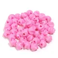 Perline di stelle in acrilico rosa con grandi fori per creazione di gioielli e braccialetti DIY. - Pentagramma / 50 Pezzi / Rosso rosa