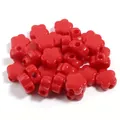 Perline in acrilico a forma di fiore rosso lucido per braccialetti fai da te artigianato. - Fiore / Set da 30 / Rosso