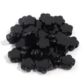Perline sfuse in acrilico nero a forma di fiore per dettagli di gioielli fai da te - Fiore / Set da 30 / Nero