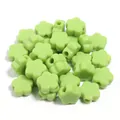 Perline sfuse a forma di fiore in acrilico verde chiaro per braccialetti e ciondoli fai-da-te. - Fiore / Set da 30 / Verde