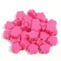 Perline di fiori in acrilico rosa per bracciali fatti a mano, catenelle per telefono. - Fiore / Set da 30 / Rosso rosa