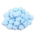 Perline di fiori in acrilico azzurro, perline con foro grande per creazione di gioielli - Fiore / Set da 30 / Blu