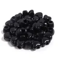 Perles coeur en acrylique noir, grands trous pour bijoux bracelets faits à la main DIY. - Cœur / 50 Pièces / Noir